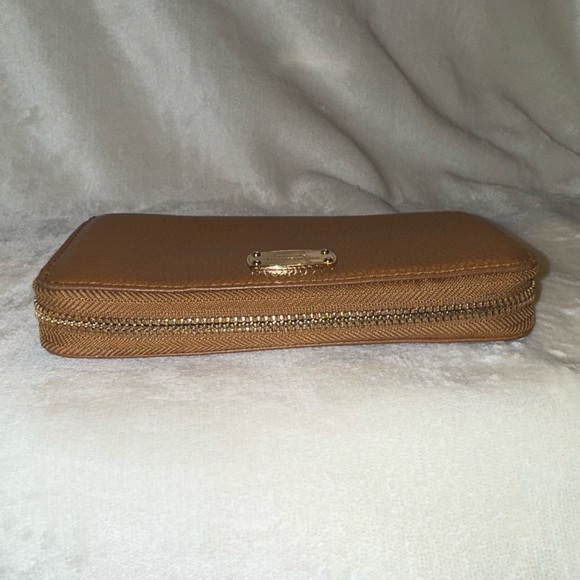 Michael Kors Brown Leather Wallet with Gold Accents